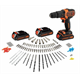 Perceuse-visseuse à percussion avec 120 accessoires BlackDecker BDCHD181B3A