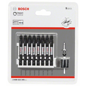 Set de 9 Embouts de vissage courts Impact Control Bosch 2608522345