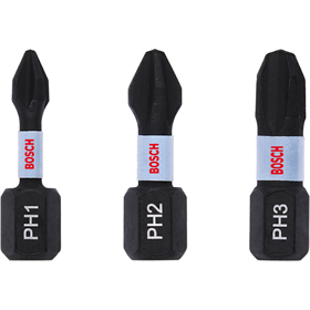 Jeu d'embouts de vissge PH Impact Control, 3pcs Bosch 2608522470