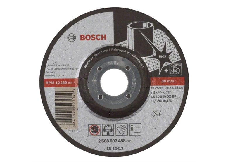 Disque abrasif Inox AS 30 S INOX BF, 125 mm, 22,23 mm, 6,0 mm Bosch 2608602488