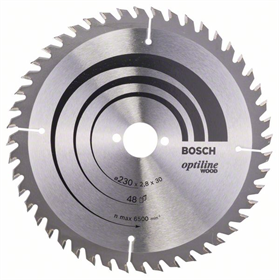 Lame de scie circulaire Optiline Wood 230x30mm T48 Bosch 2608640629