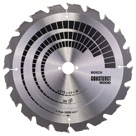 Lame de scie circulaire Construct Wood 315x30mm T20 Bosch 2608640691