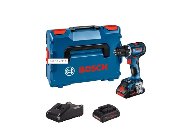 Perceuse-visseuse à percussion Bosch GSB 18V-90 C 2x4,0Ah L-BOXX 136