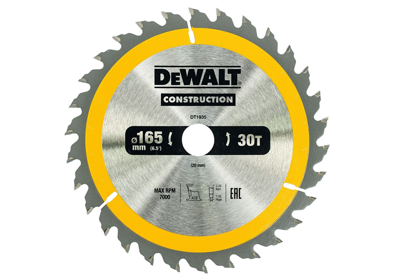 Lame de scie circulaire 165x20mm 30T DeWalt DT1935-QZ