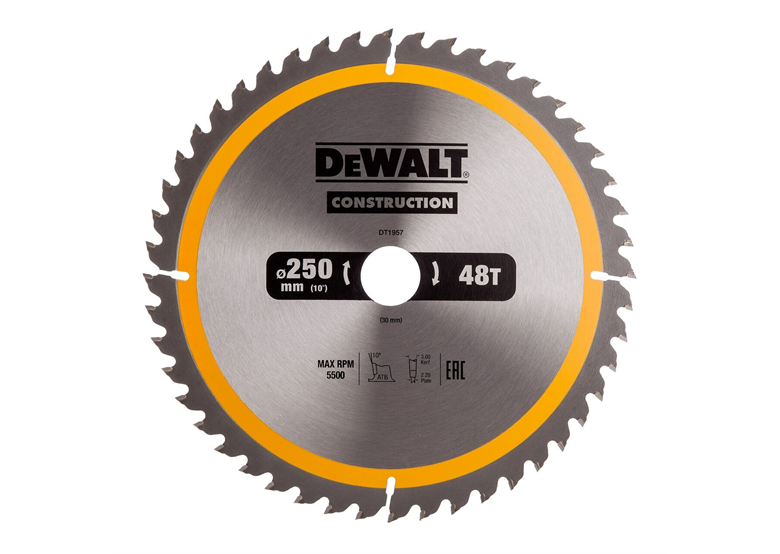 Lame de scie circulaire 250x30mm 48T DeWalt DT1957-QZ