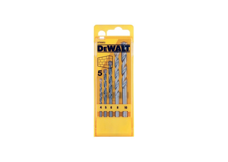 Jeu 5 forets à béton : 4,5,6,8,10mm DeWalt DT6952