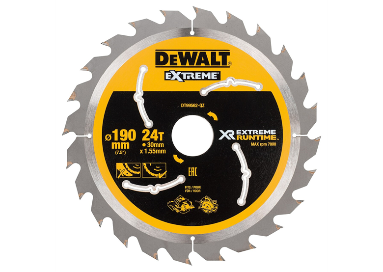 Lame de scie circulaire 190x30mm 24T DeWalt DT99562-QZ