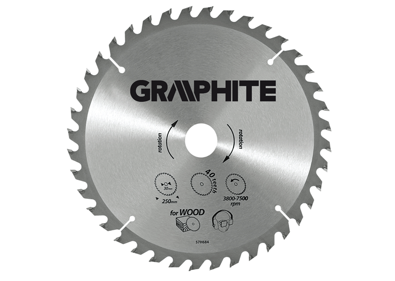 Lame de scie circulaire, vidia 255x30mm 40dents Graphite 57H686