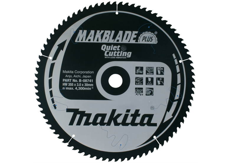 Scie à bois de diamètre 355x30mm T80 Makita B-08741