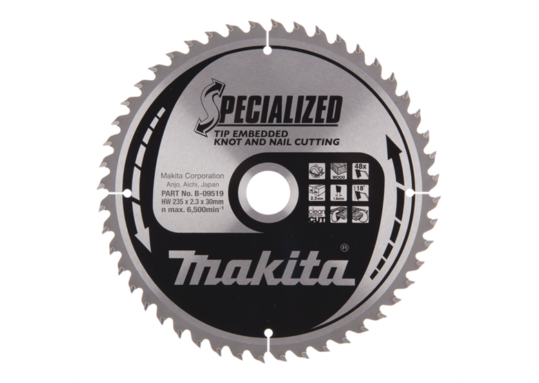 Lame de scie circulaire, spécialisée, 235x30mm, 48 dents Makita B-09519