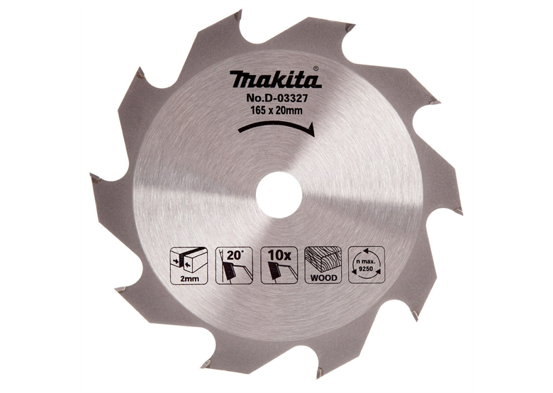 Disque à bois HM 165x20mm T10 Makita D-03327