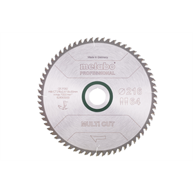 Disque à tronçonner multi cut – professional, 216x30, 64dents FZ/TZ, 10° Metabo 628063000