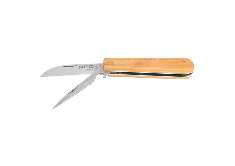 Couteau pliant 2lames, manche en bois Neo 63-017