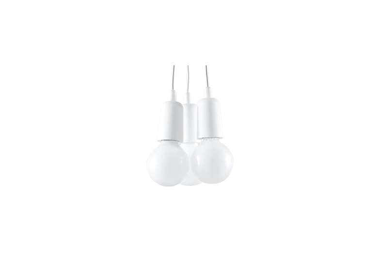 Suspension DIEGO 3 blanc Sollux Lighting Nickel