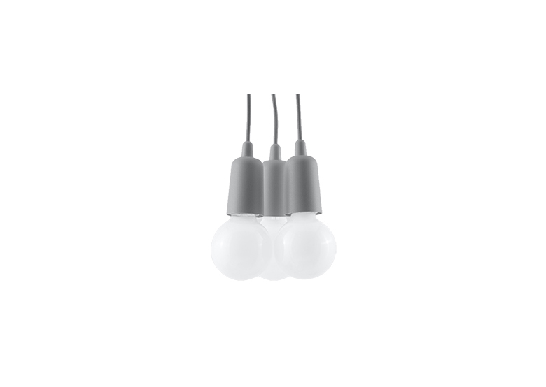 Suspension DIEGO 3 gris Sollux Lighting Nickel