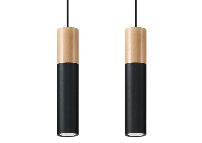 Suspension PABLO 2 noir Sollux Lighting Peach Puff