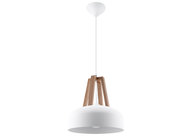 Suspension CASCO blanc/bois naturel Sollux Lighting Peach Puff