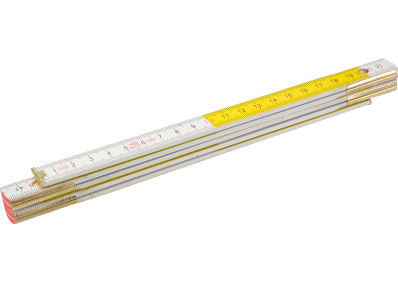 Mètre en bois pliable 2m, blanc-jaune Topex 26C006