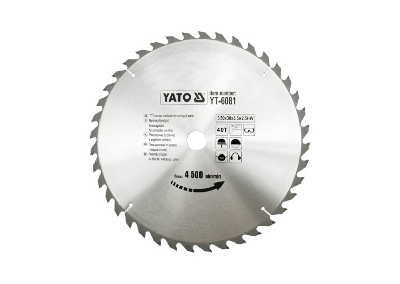 Disque à couper au carbure 350x30mm T40 Yato YT-6081