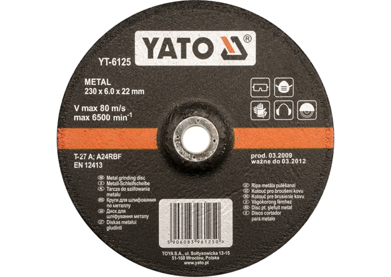 Disque à lamelles 125 x 6 x 22,2 mm Yato YT-6124