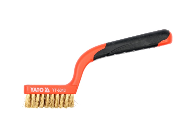 Brosse de fil en laiton 3 rangs, manche en plastique Yato YT-6343